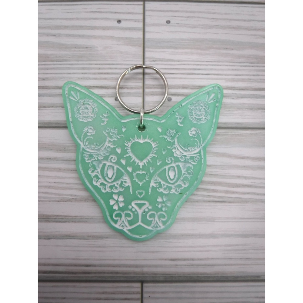 Keychain Cat Sugar Skull